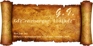 Günszberger Ildikó névjegykártya